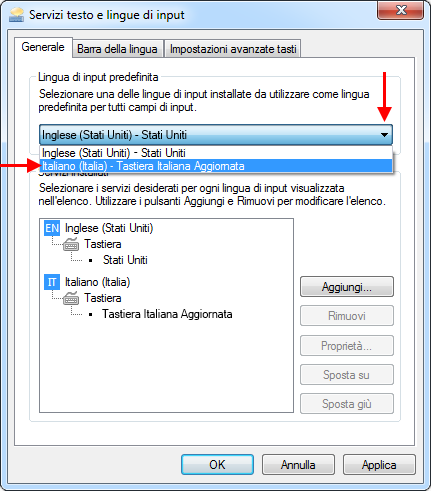 Select default input language