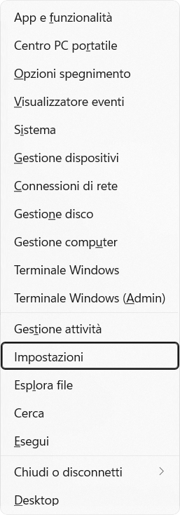 Avviare il pannello delle Impostazioni in Windows 11
