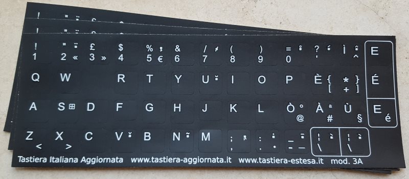 Adesivi per Tastiera Italiana Aggiornata